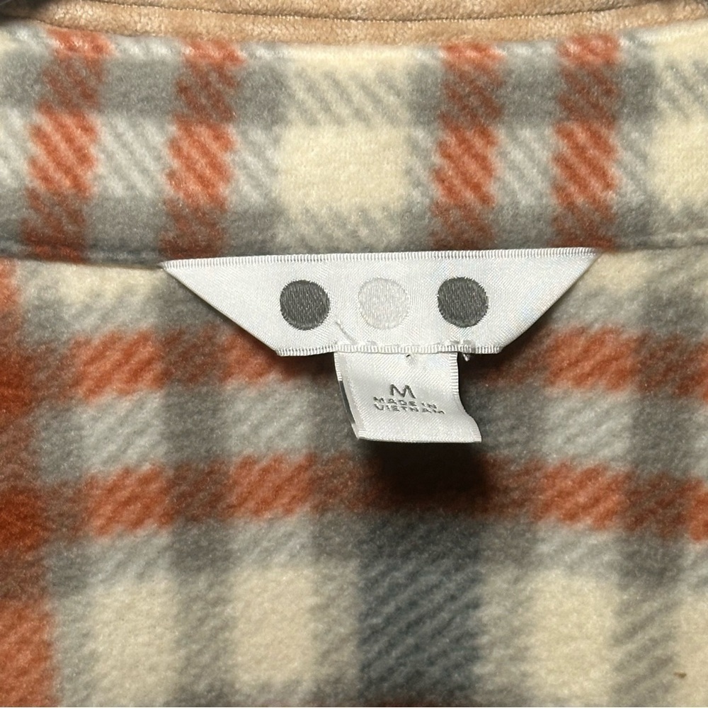 Three Dots Tan Corduroy Style Jacket with Plaid Lining Size M - Picture 8 of 15